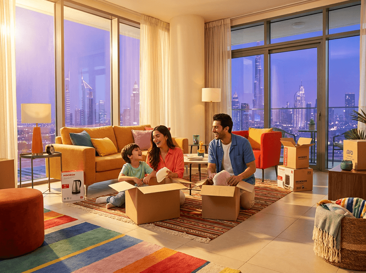 Home buyers in warm dusk light